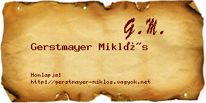 Gerstmayer Miklós névjegykártya
